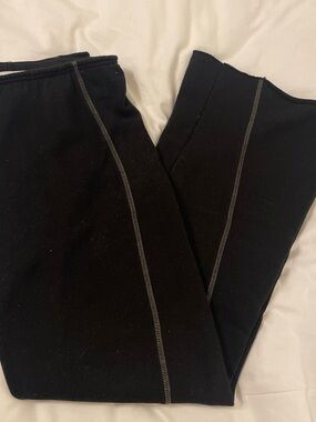 OAK + FORT Black Track Pants with Contrast Stitching
